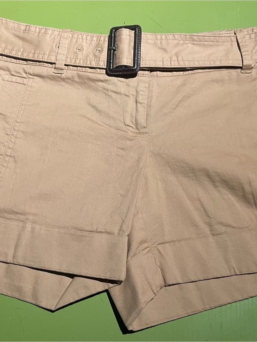 The Limited Tan Belted Bermuda Shorts